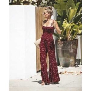 Storia Floral Boho Ruffle Wide Leg Jumper